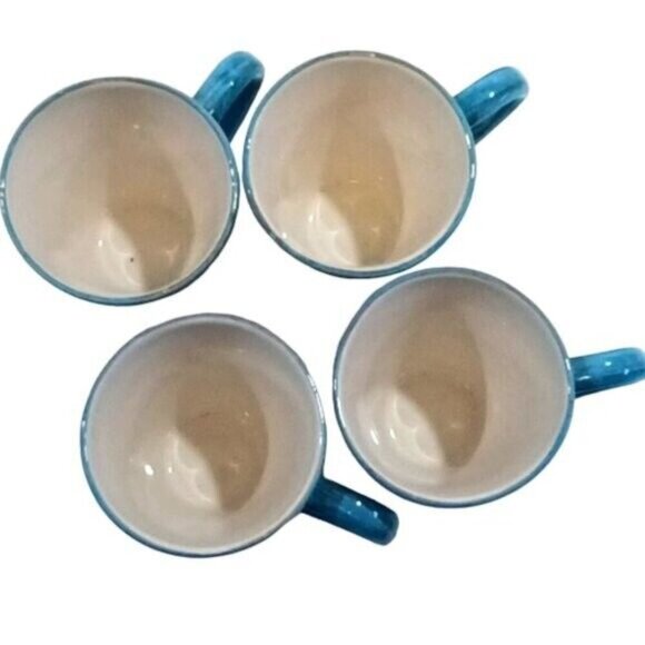 Vintage Pier 1 Imports 'Provence' Hand-painted Earthenware Coffee Mugs Set of 4 - Picture 2 of 8